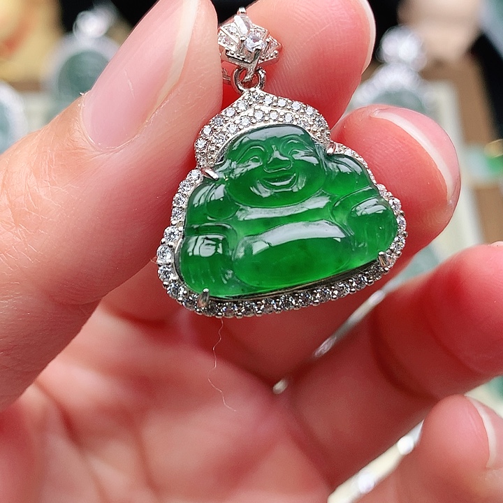 颈饰银S925镶嵌翡翠吊坠