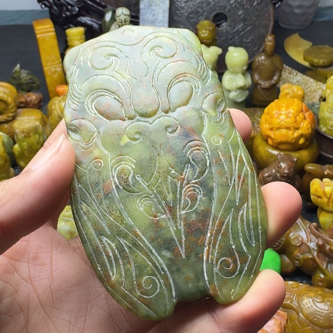 白玉菩提吊坠。。。