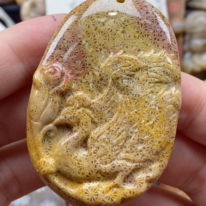 硅化珊瑚（珊瑚玉）颈饰未镶嵌