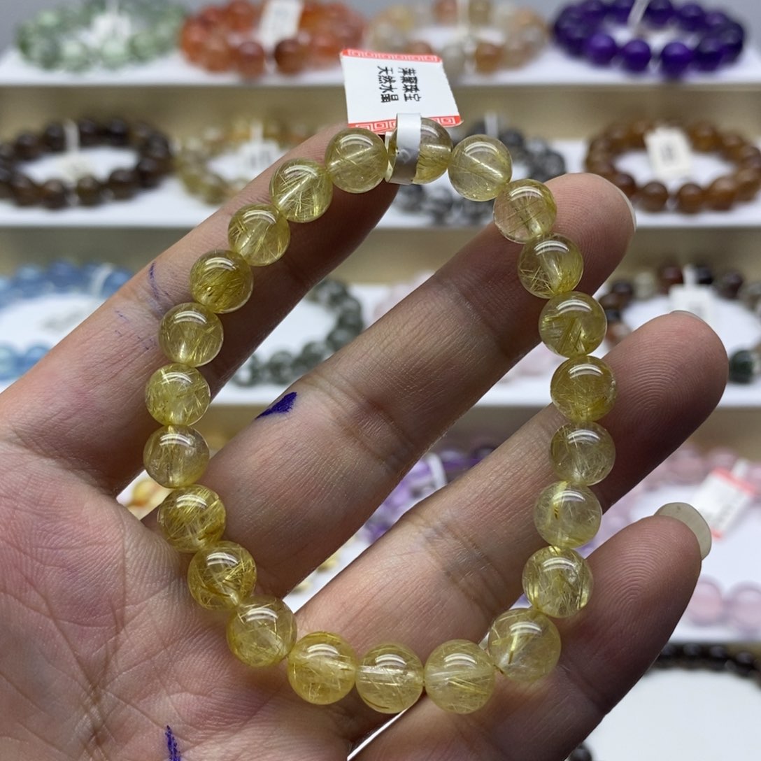 水晶手链未镶嵌金发晶8mm