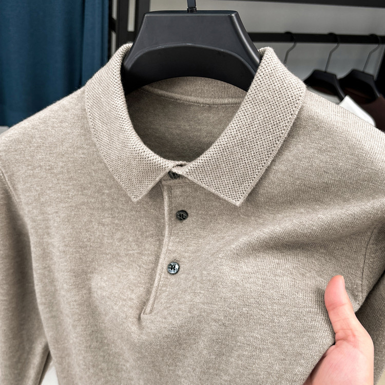 【返季清仓】羊毛衫500克秋冬新2025长袖纯色翻领针织衫保暖毛衣男