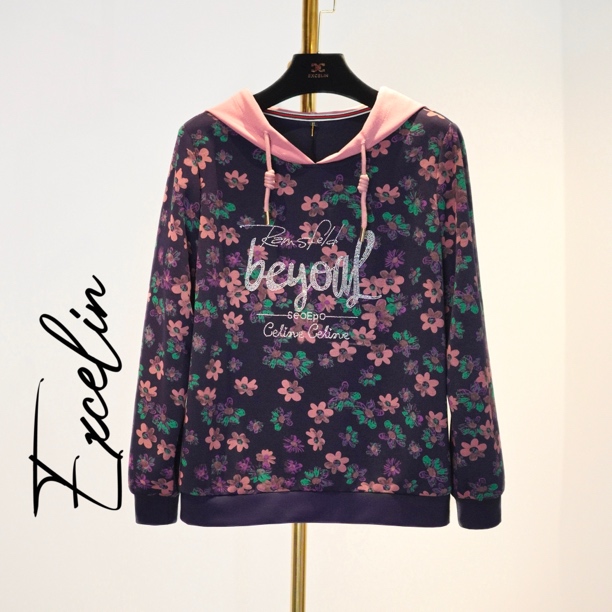 【花花蜜语长袖连帽卫衣】秋季新款显瘦减龄洋气穿搭爆款女士上衣