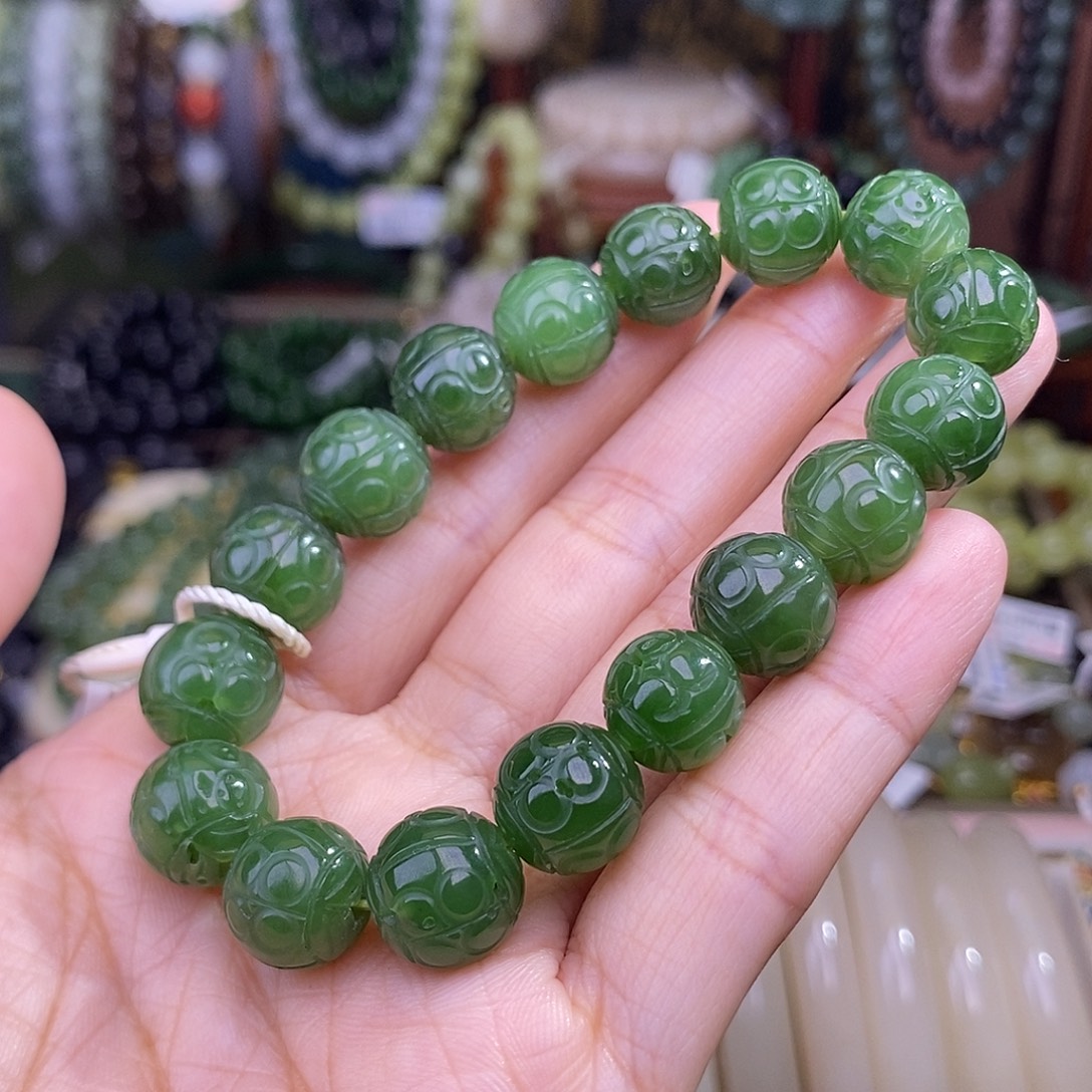 手链未镶嵌和田玉清货价碧玉手链约11.4MM