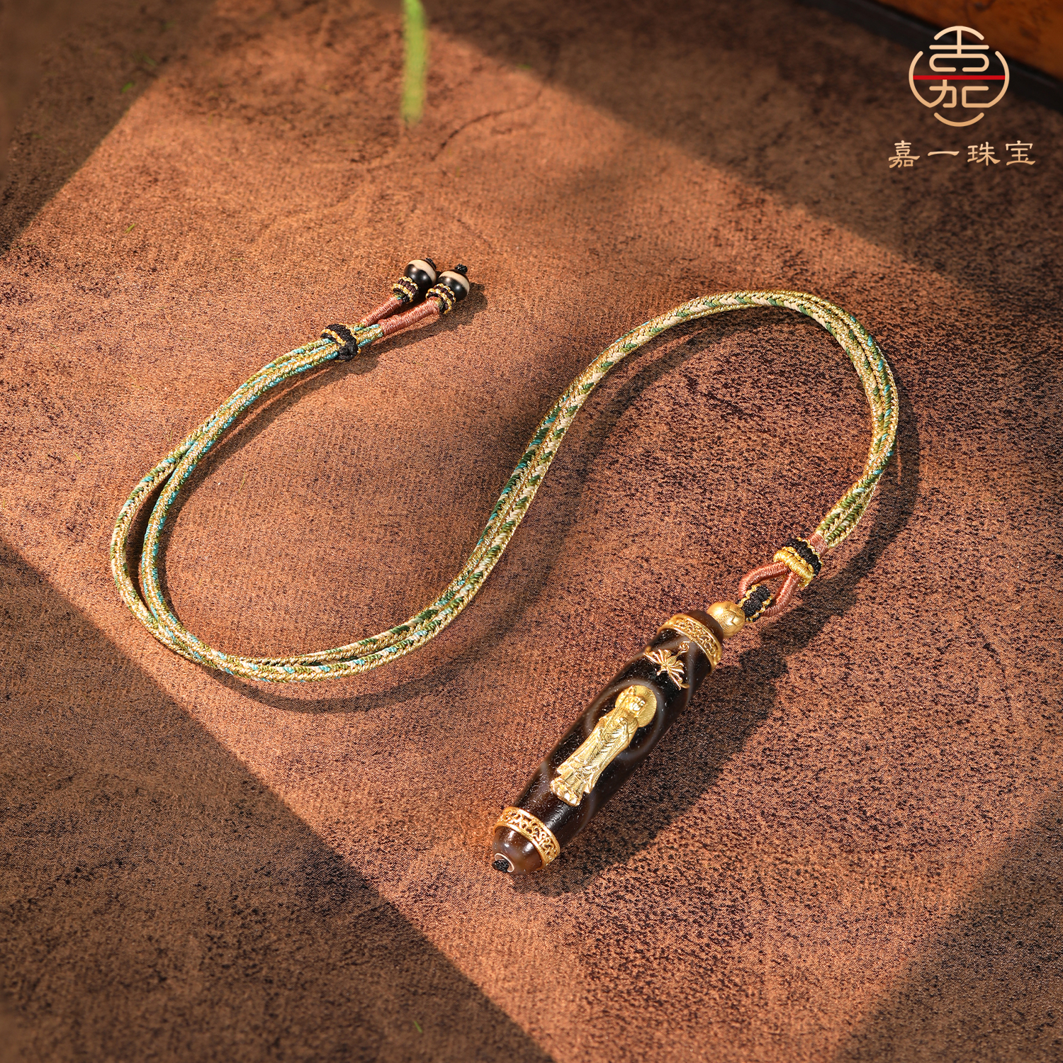 【嘉一珠宝】大愿地藏18k金镶嵌玛瑙珠吊坠项链藏式民族风复古配饰