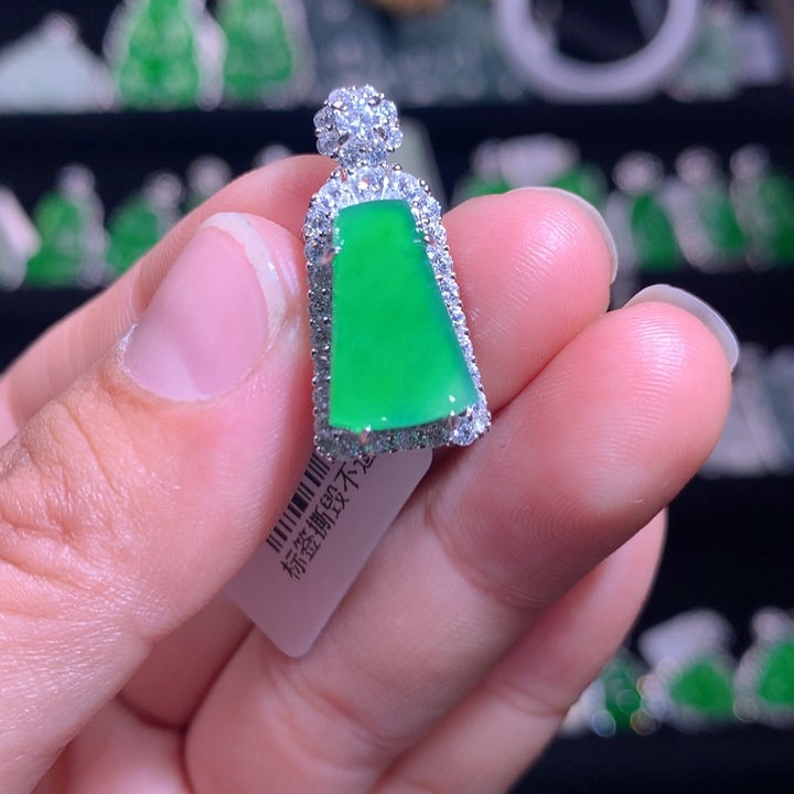 【闪购商品】银S925镶嵌挂件翡翠天然翡翠