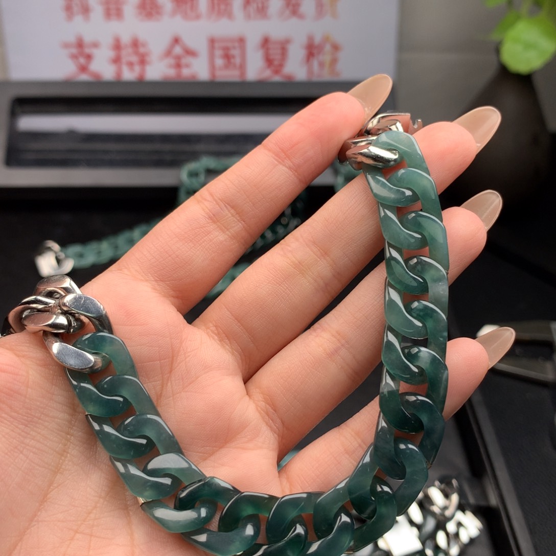 幸***狼翡翠未镶嵌手链002
