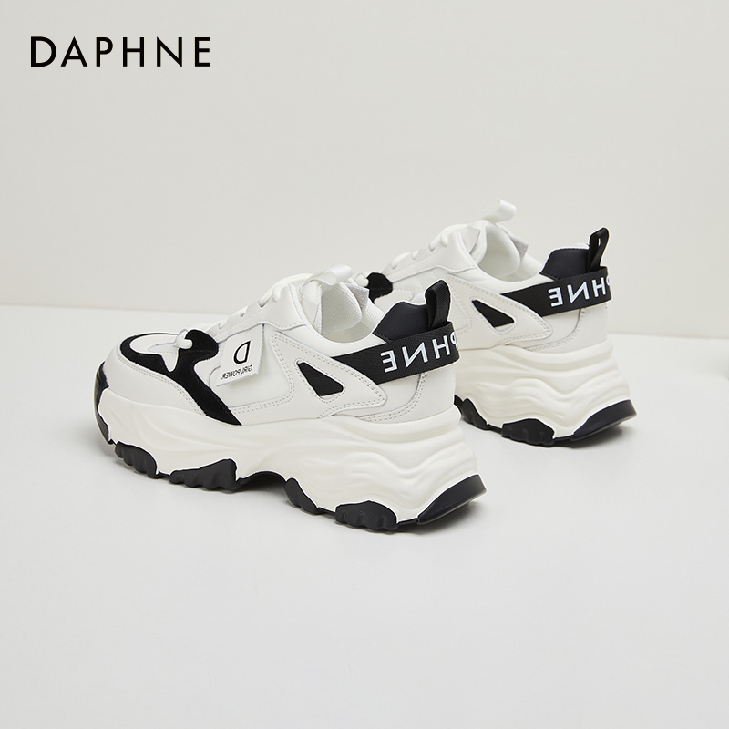 达芙妮老爹鞋女鞋2023新款白色软底旅游鞋春秋百搭厚底运动休闲鞋