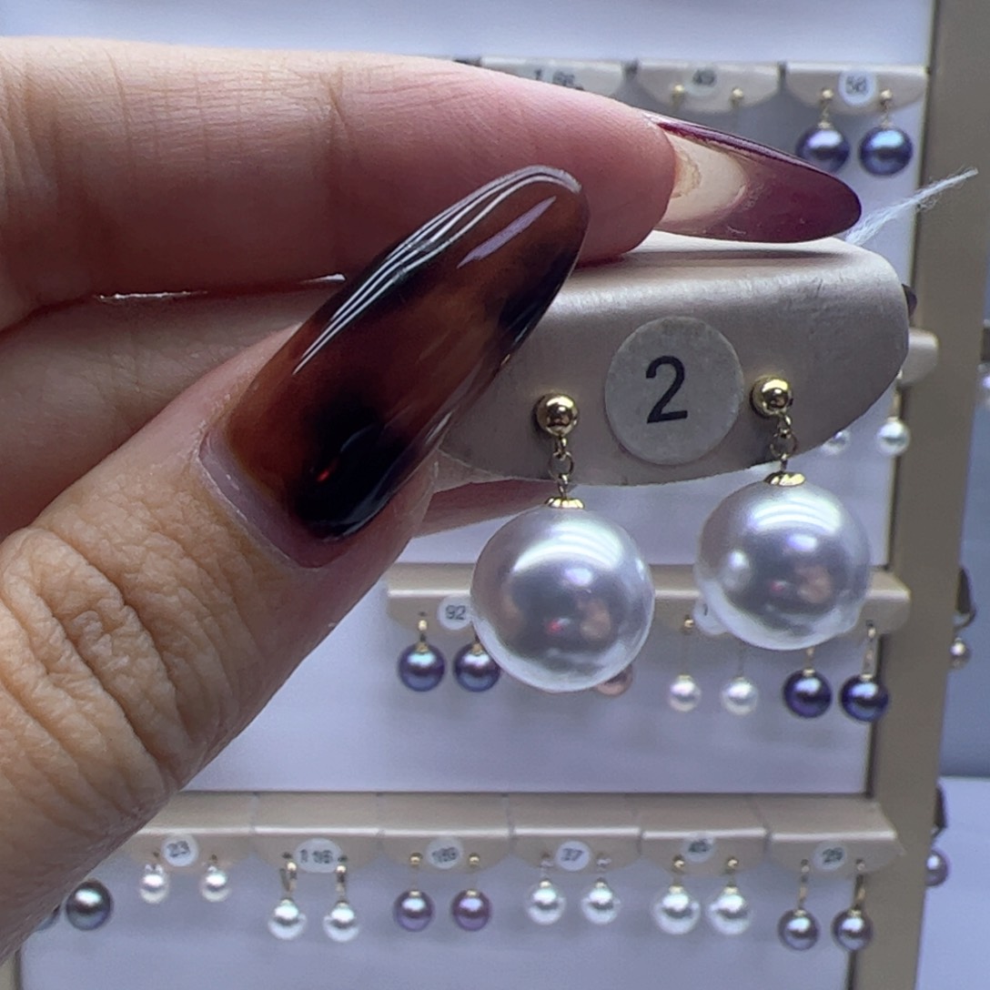 淡水珍珠耳饰18K金镶嵌