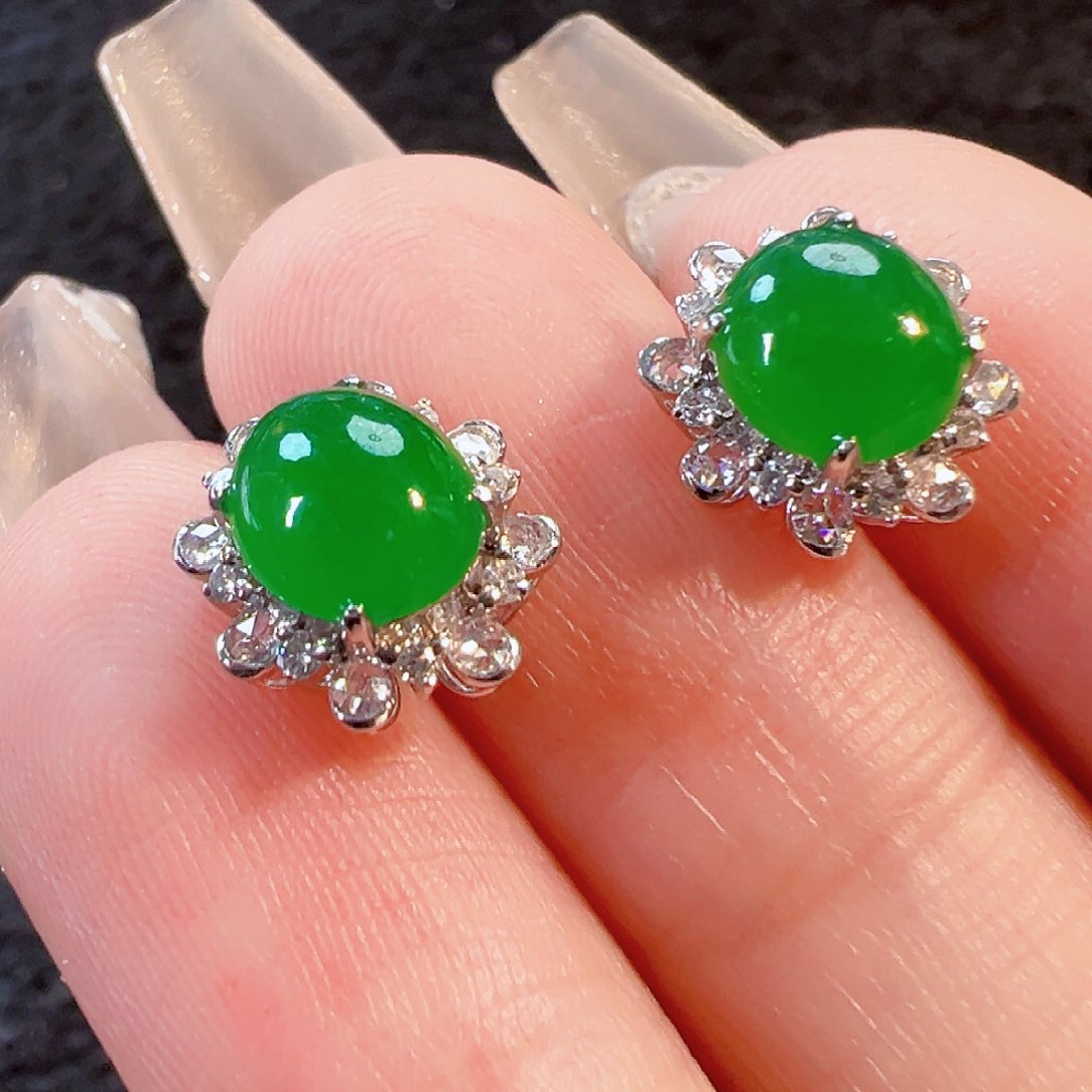 翡翠耳饰18K金镶嵌【福利款】签收后24小时鉴赏期