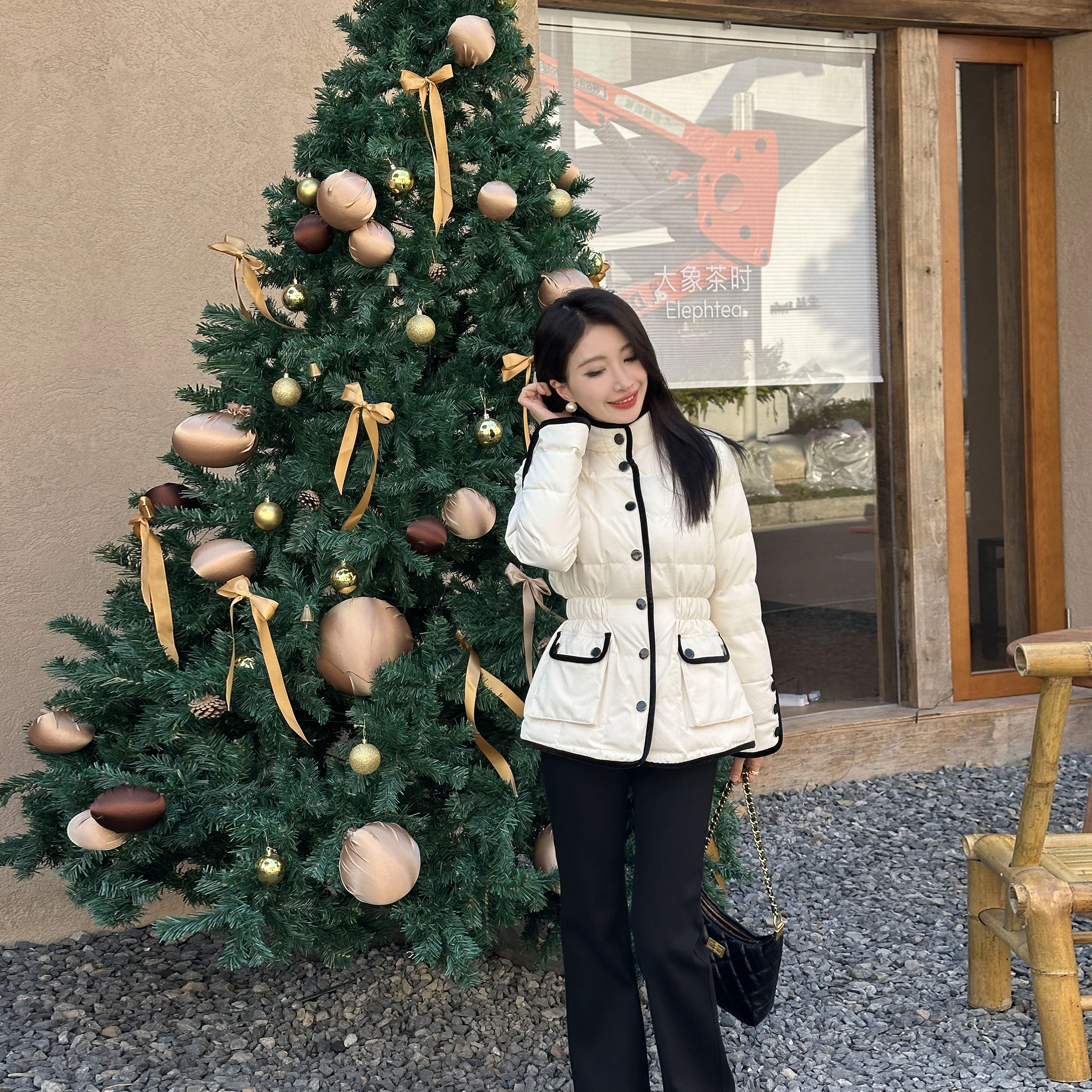 敏敏【白调幻想】90鹅绒可溯源羽绒服女2025冬季新款保暖气质外套