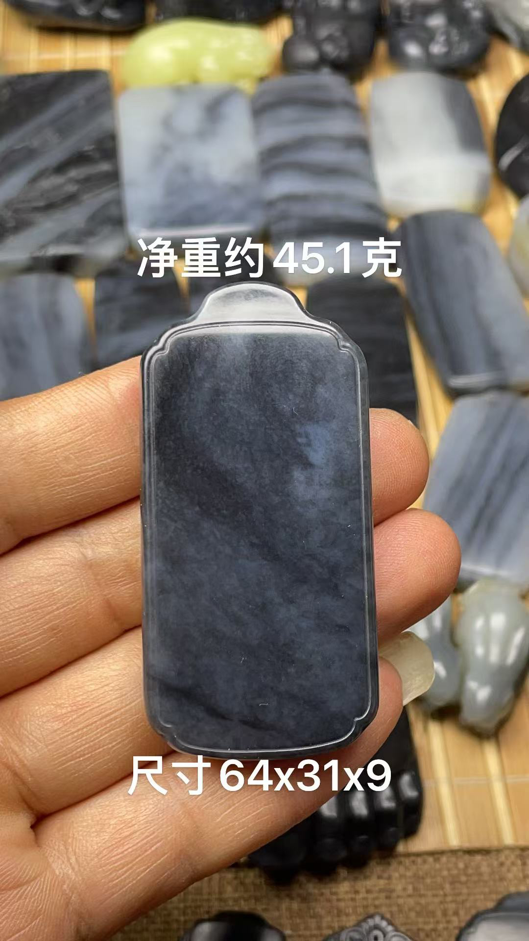 特价！天然和田玉籽 料青花平安无事牌玉佩吊坠挂件