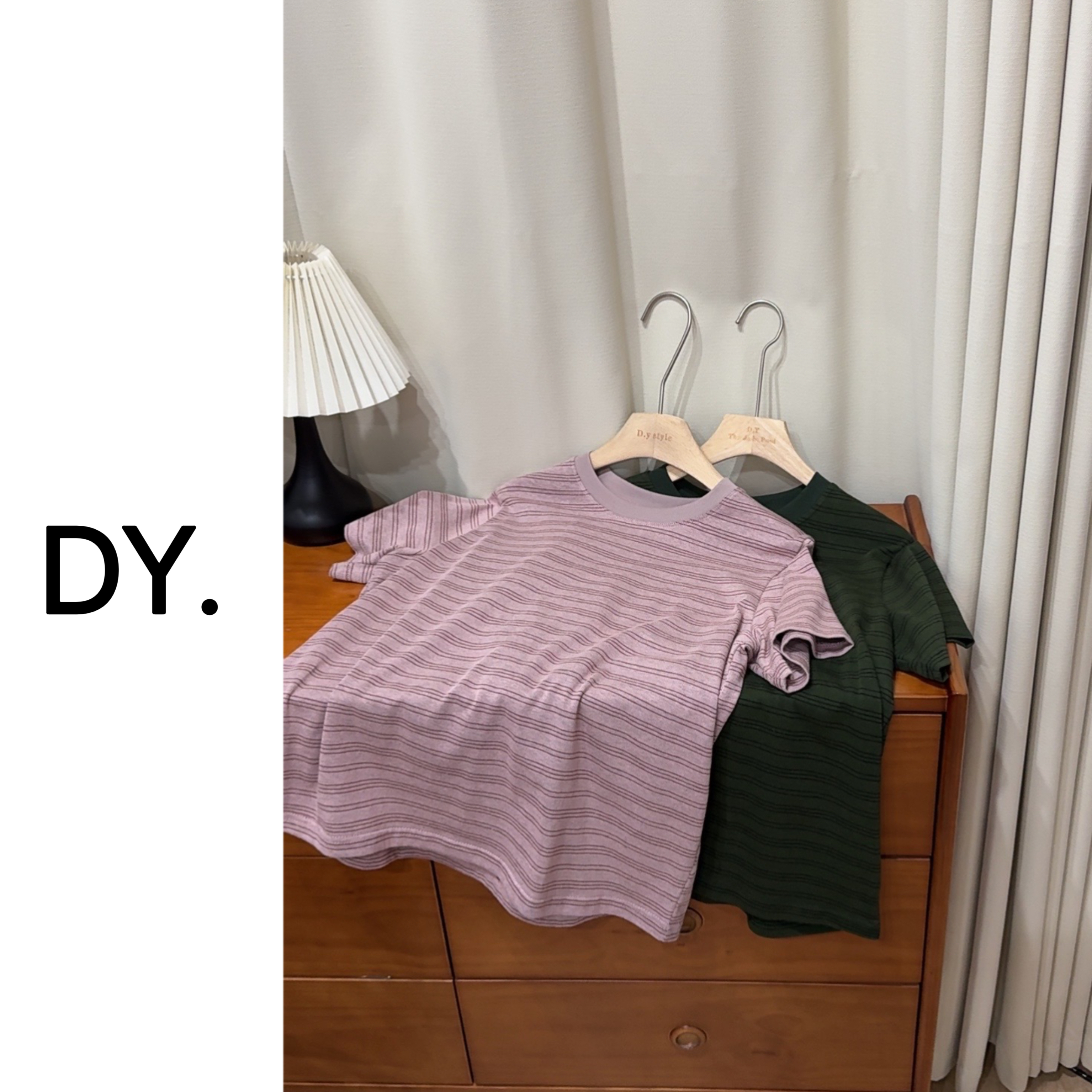 DY【糖果条纹t】定制面料～减龄的糖果色条纹短袖T恤衫