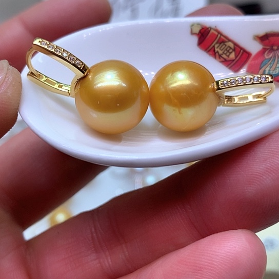 淡水珍珠耳饰银S925镶嵌