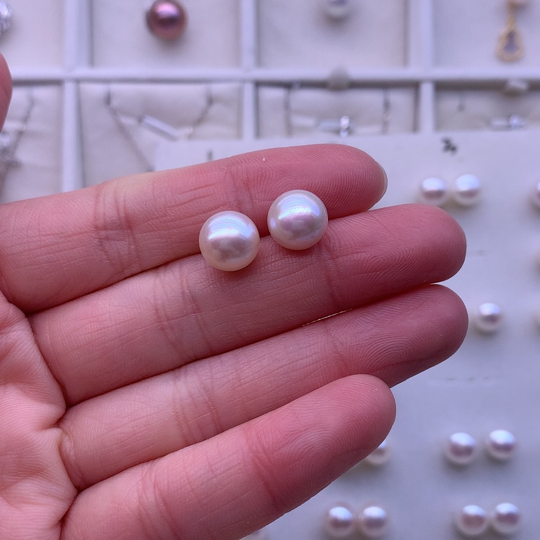 淡水珍珠耳饰合金