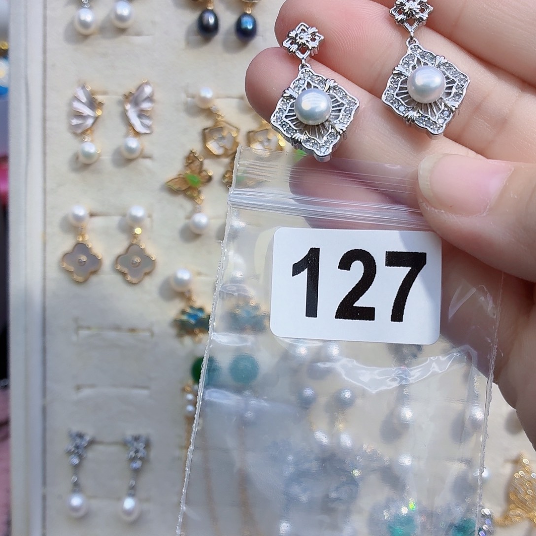 合金耳饰淡水珍珠