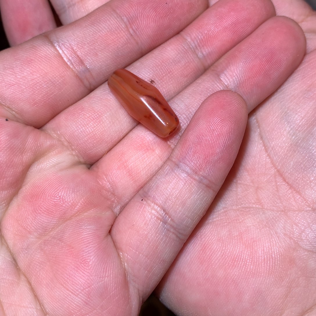 青****玛瑙/玉髓合金老八棱玛瑙配珠001