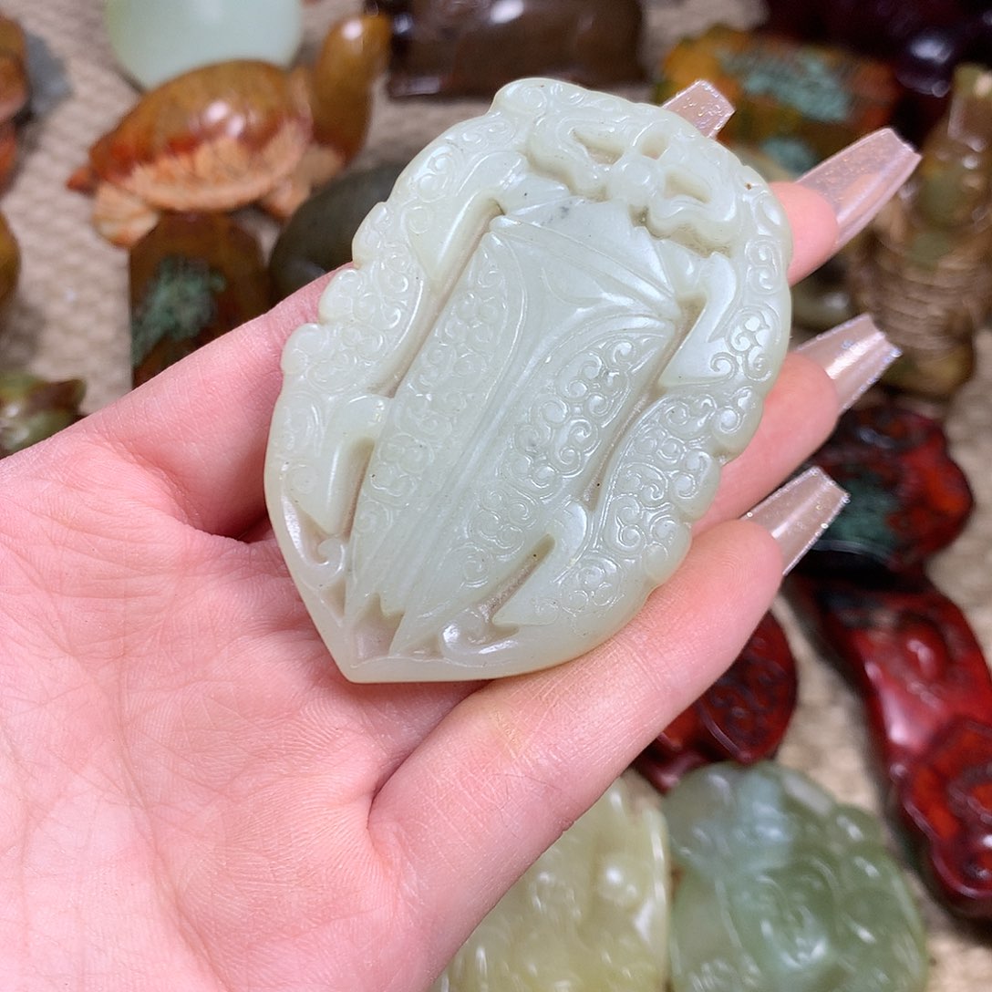 白玉菩提吊坠挂件