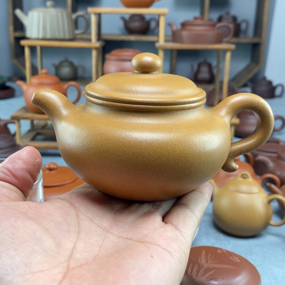 紫砂茶壶黄金段全手工仿古