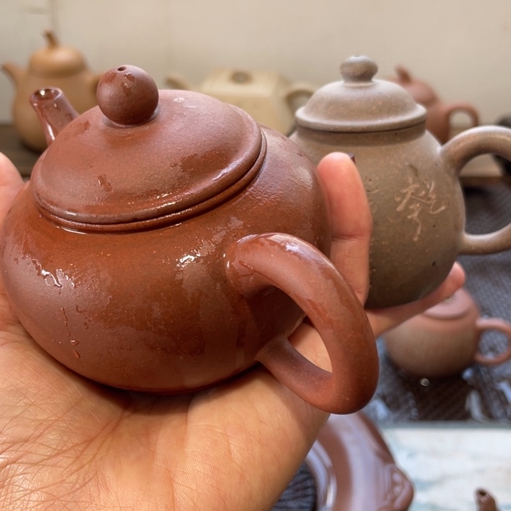 紫砂茶壶军*鸽嘴有瑕天青小巨轮