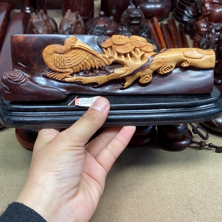 檀香紫檀（小叶紫檀）印度小叶紫檀（松鹤延年摆件）