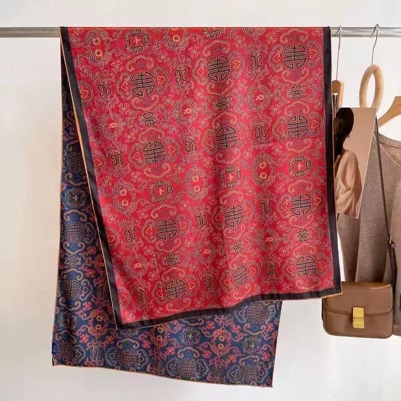 万寿图 围巾 180*80左右{无礼盒}