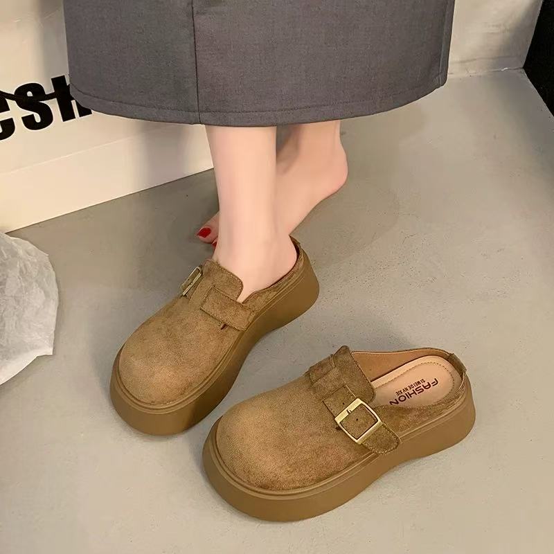 秋休闲款法式拖鞋女新款配裙子包头博肯拖鞋515