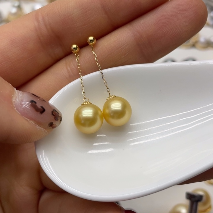 海水珍珠耳饰18K金镶嵌