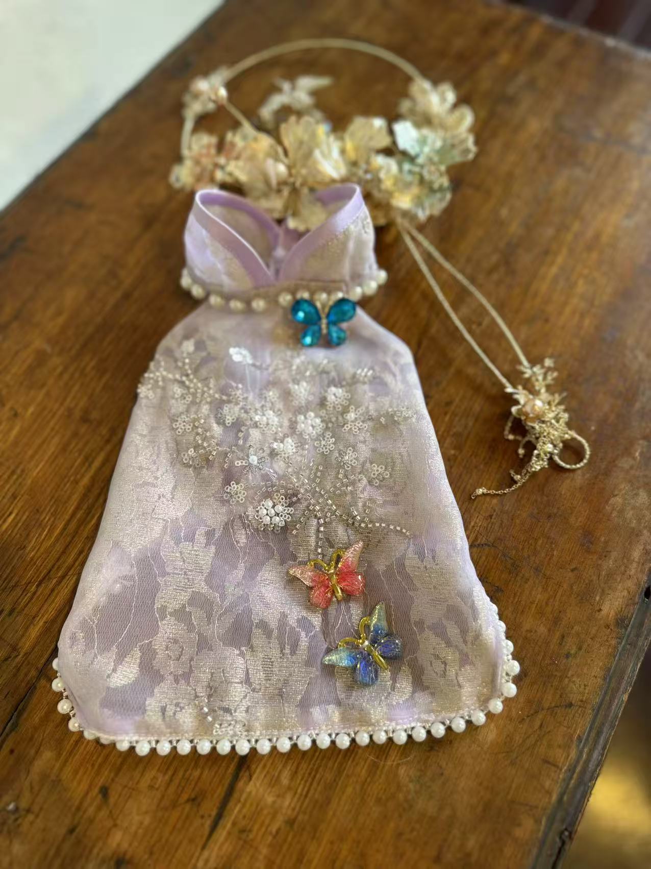 宠物重工旗袍超闪设计小型犬猫咪可爱春夏服装