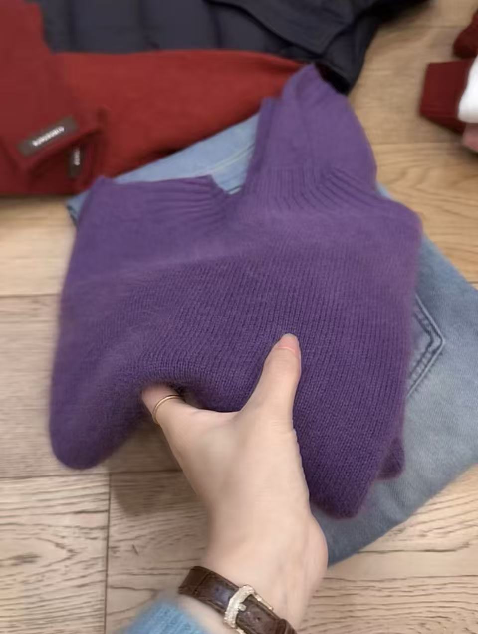 七言家冬日“小太阳”！#无缝熏衣紫羊毛拉绒感软糯毛衣7086