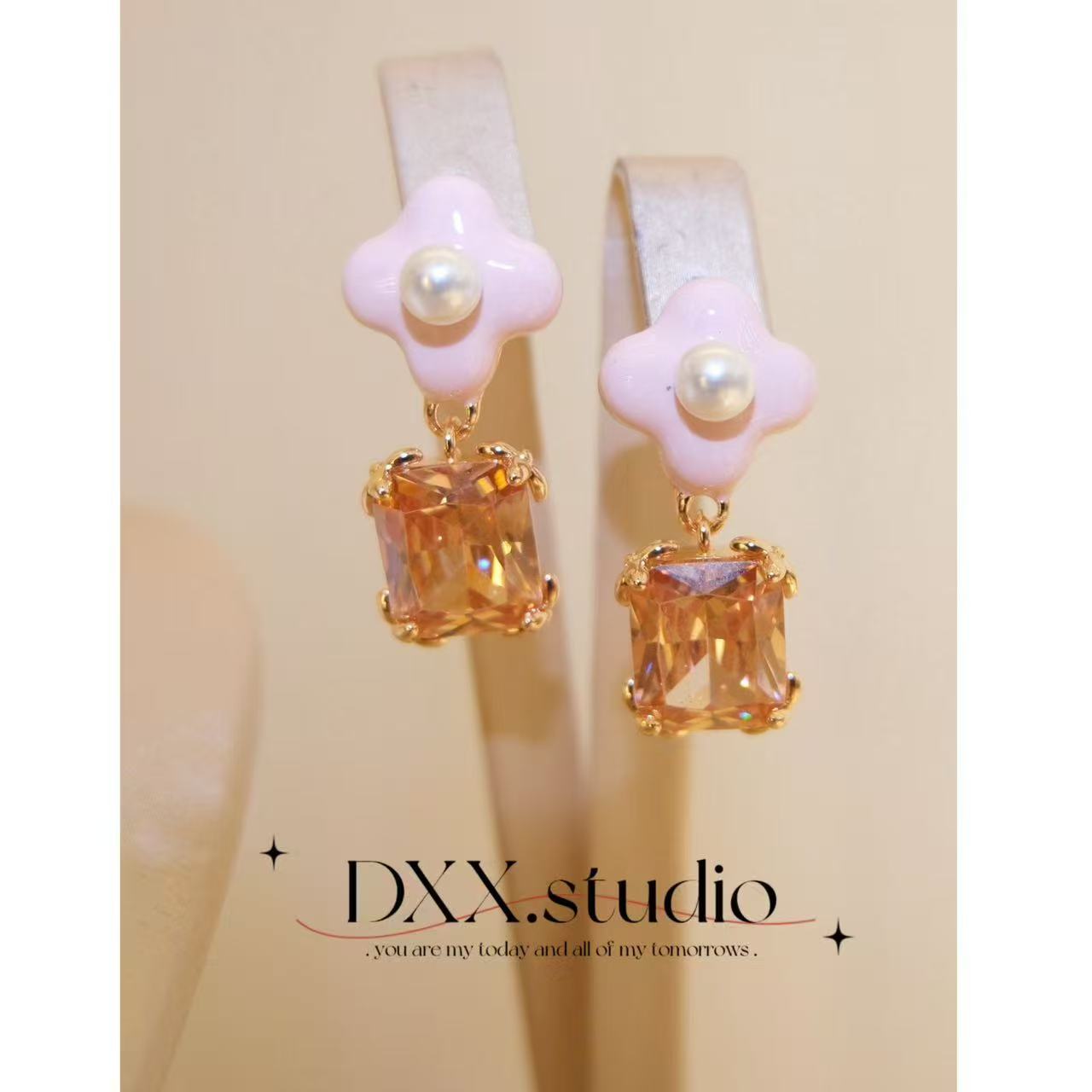 铜合金锆石耳饰 小众设计百搭ins耳饰50499