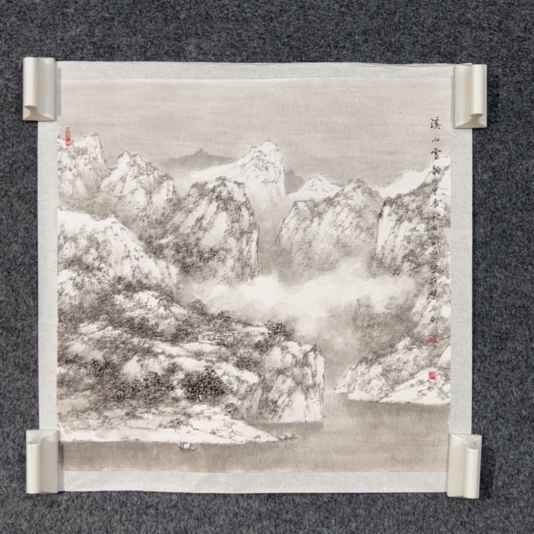 国画牛*闷（g93571）溪山雪韵 书画