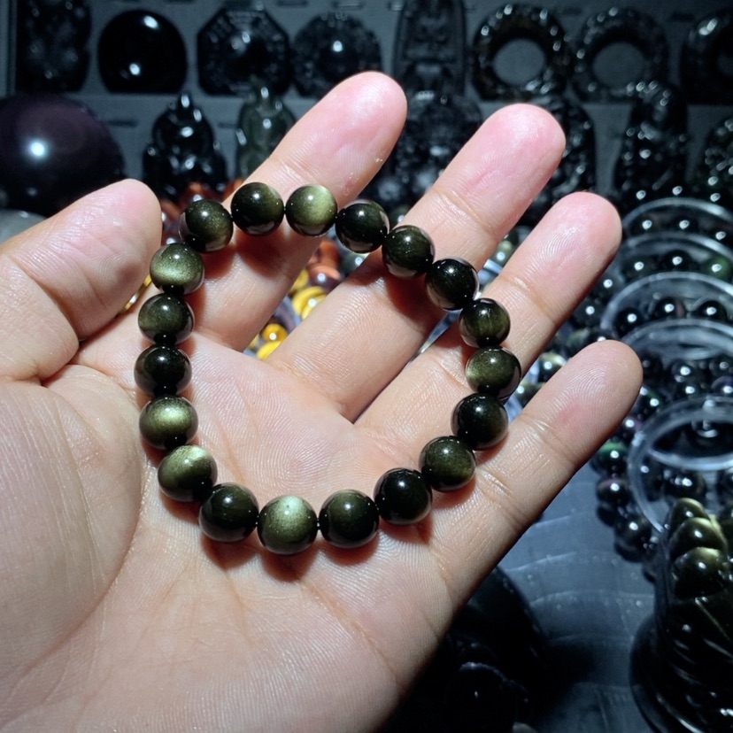 【闪购商品】黑曜岩手链未镶嵌原****⁶