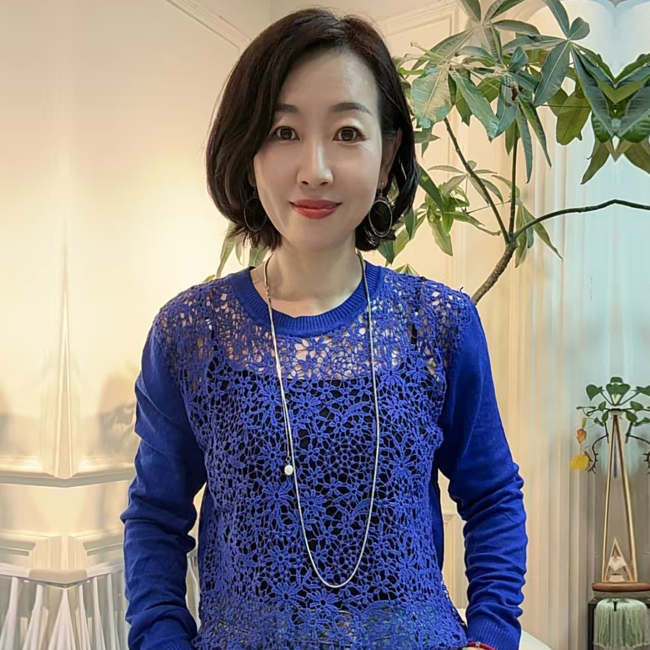 【A001-050】镂空常规宽松型长袖短款毛针织衫秋季显瘦时尚百搭