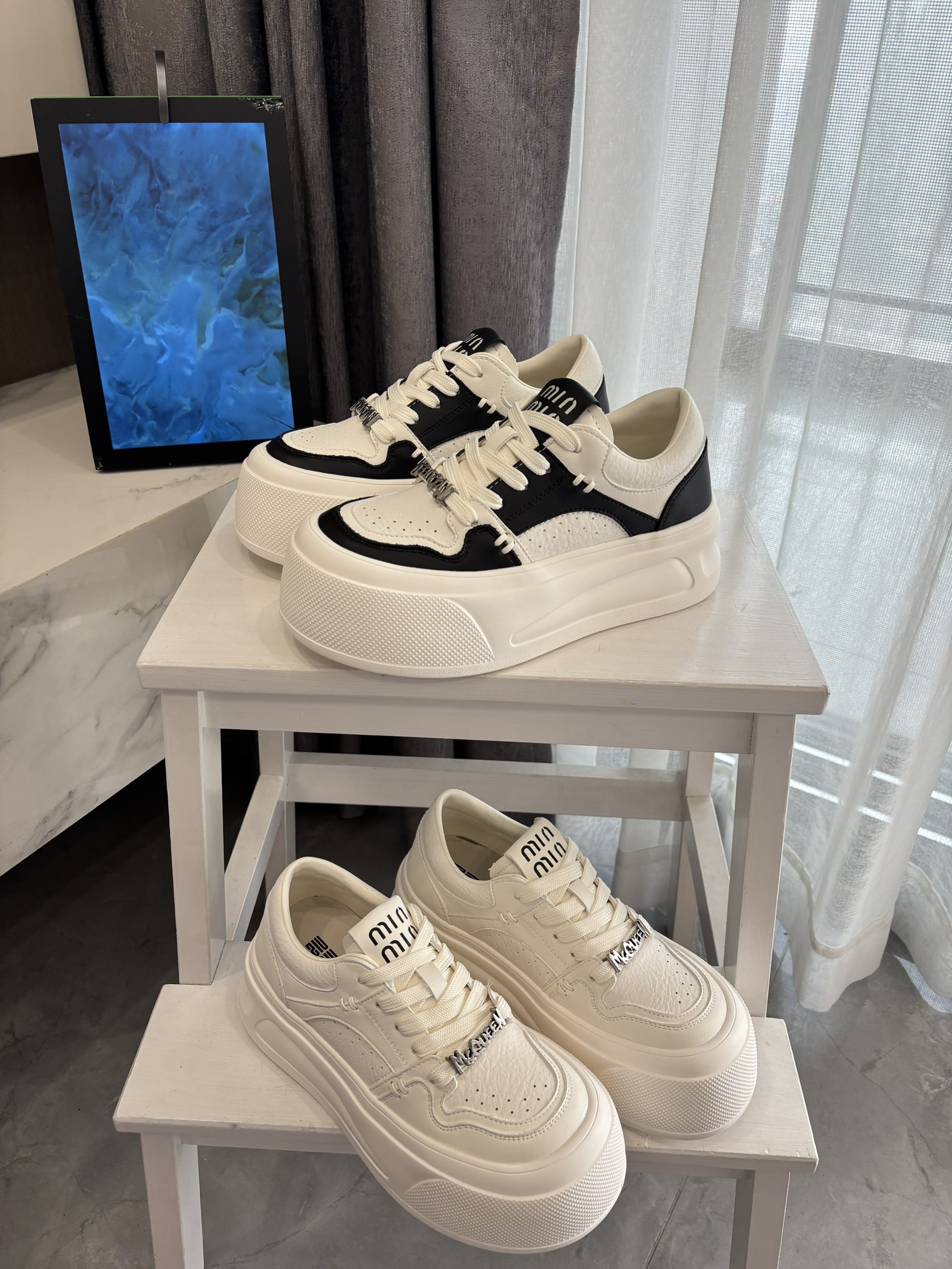 冬冬子-休闲随性 | 真皮小白鞋松糕厚底板鞋系带休闲鞋