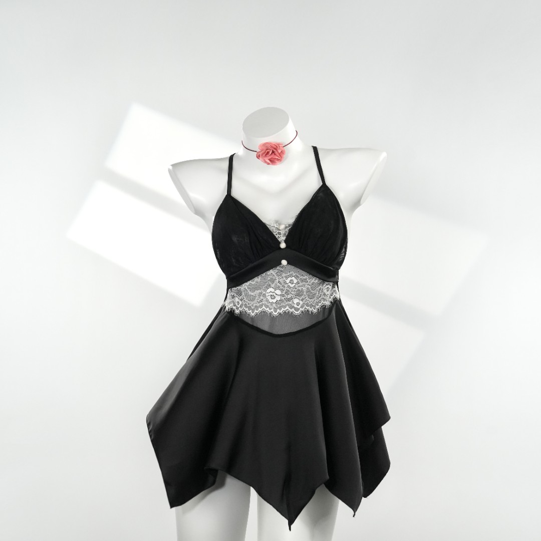 重逢【90-220斤】显瘦大胸美背时尚露背纯欲风甜美睡裙 3598