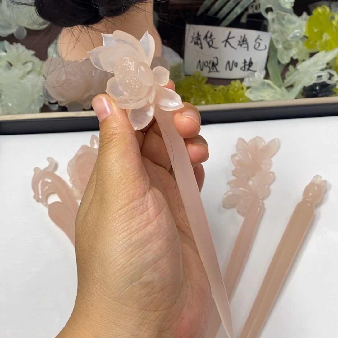 卡***鱼蛇纹石玉未镶嵌发饰