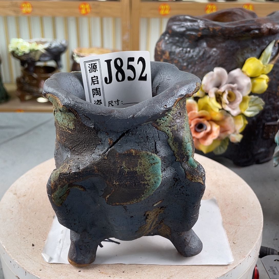 紫砂花盆景德镇手工陶瓷花盆852