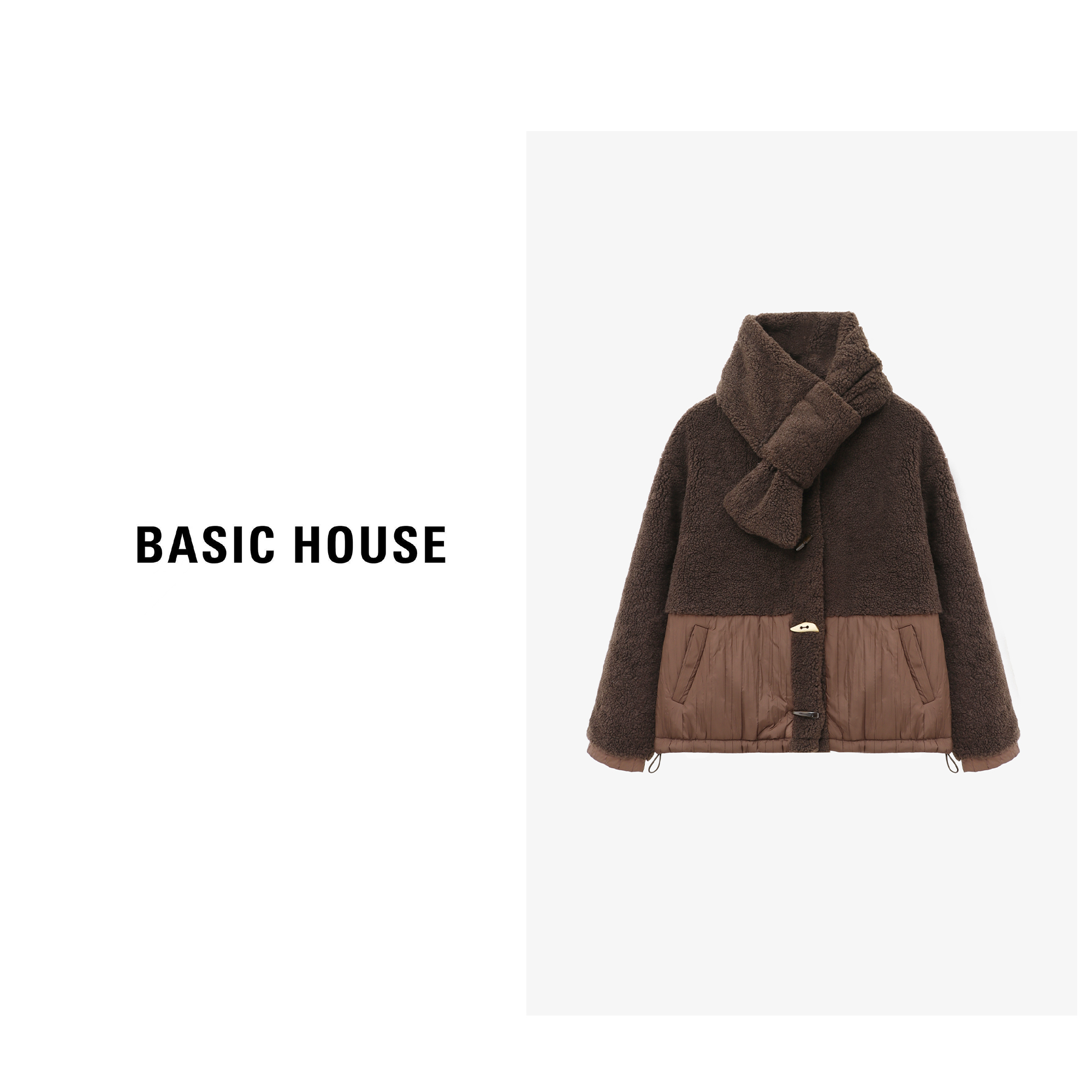 Basic House/百家好时尚休闲女士百搭设计冬季外套-B0625B5RWS2