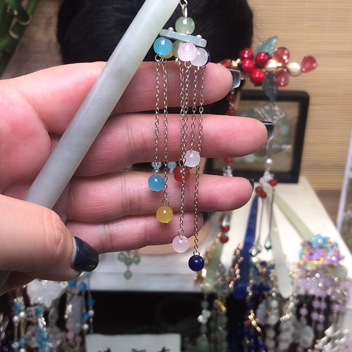 蛇纹石玉未镶嵌发簪