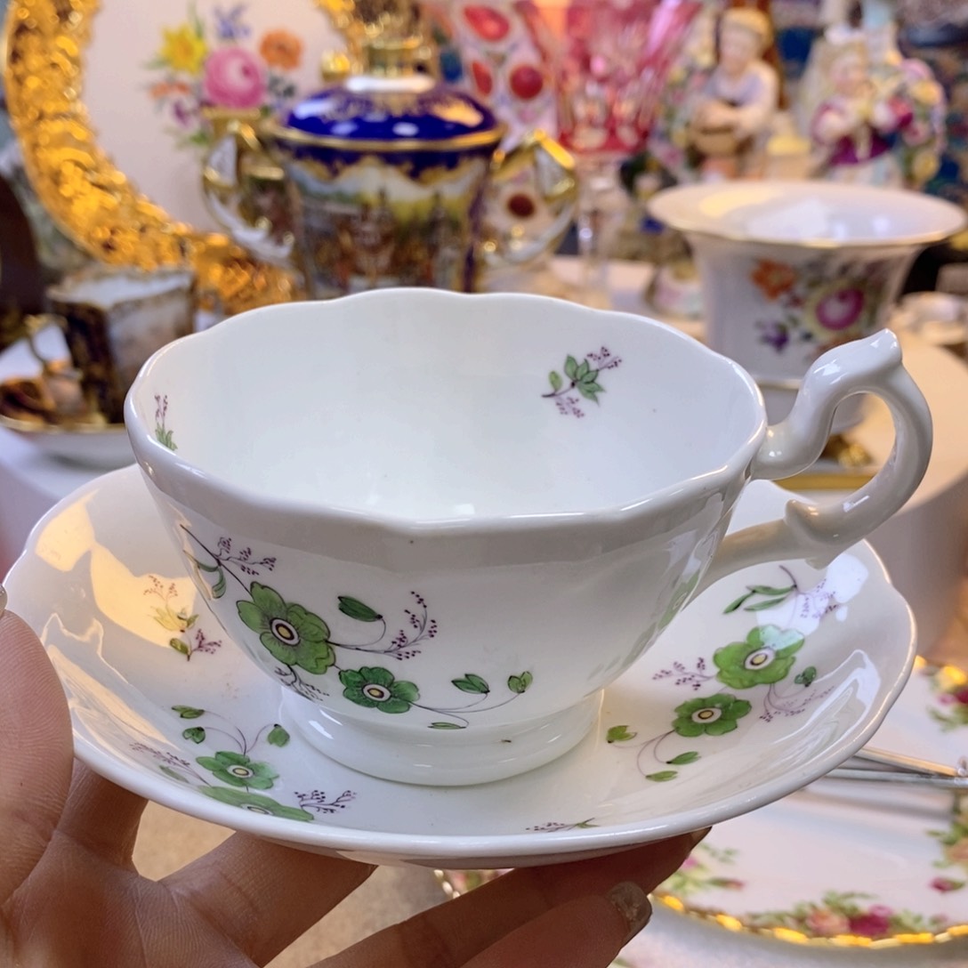 手绘瓷器欧瓷咖啡杯水晶杯