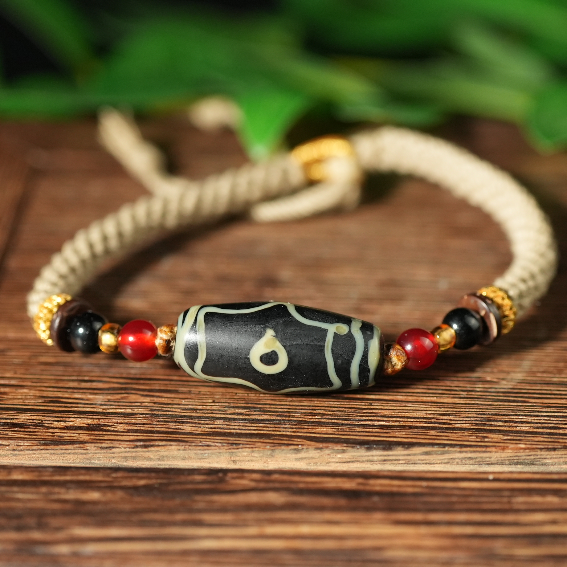 清代三眼琉璃珠【文物宝库】AAJJ240616065