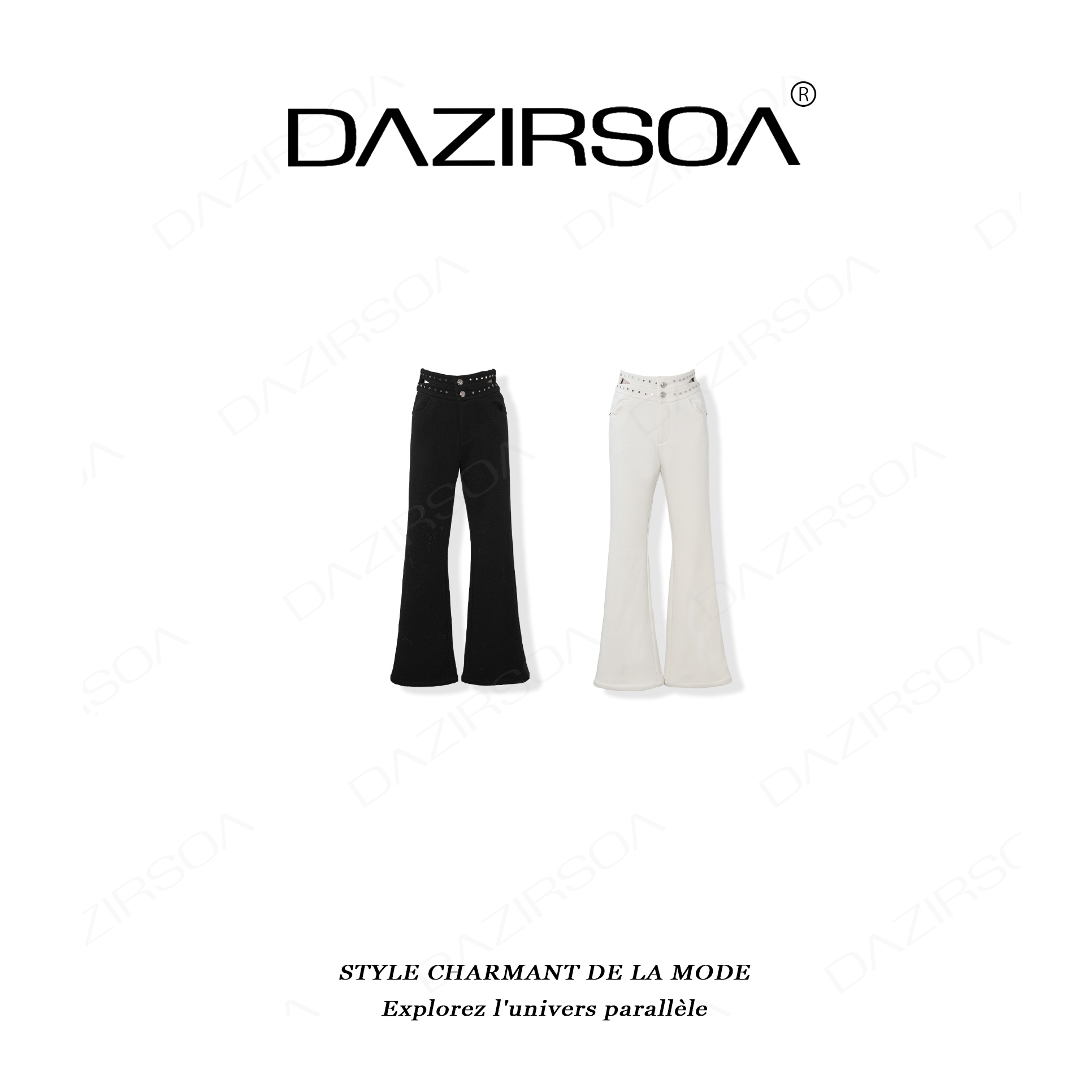 “冬日存想”时尚百搭立体烫钻显瘦喇叭加绒卫裤 AC180