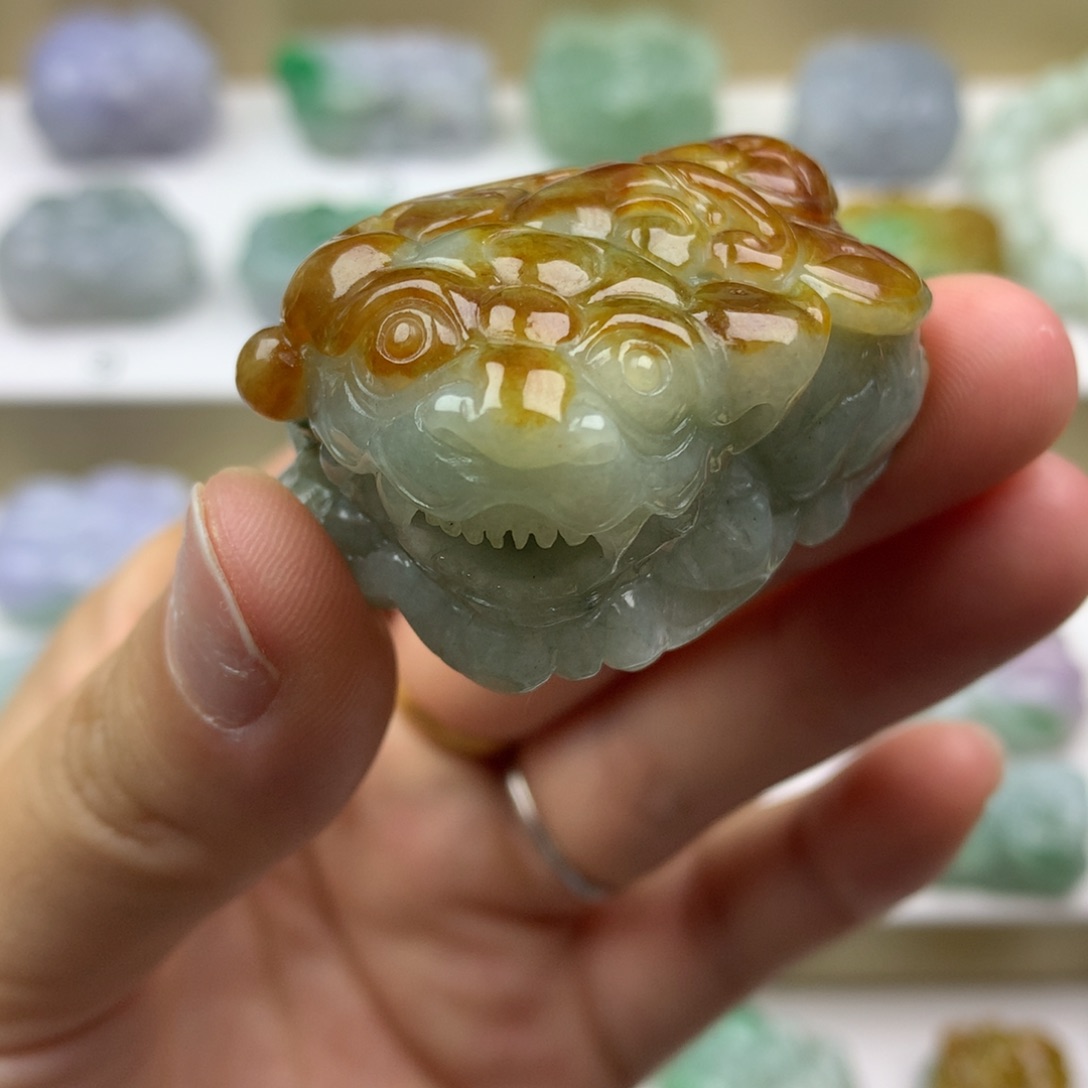 翡翠未镶嵌吊坠(不含链)天然缅甸翡翠貔貅吊坠