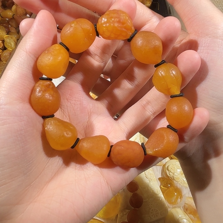 琥珀未镶嵌手链蜜蜡海漂手串