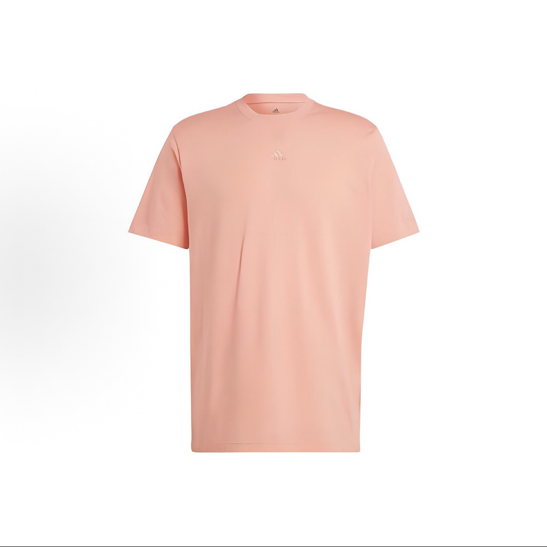 adidas 纯色Logo标识圆领短袖多巴胺T恤 男款IL9021
