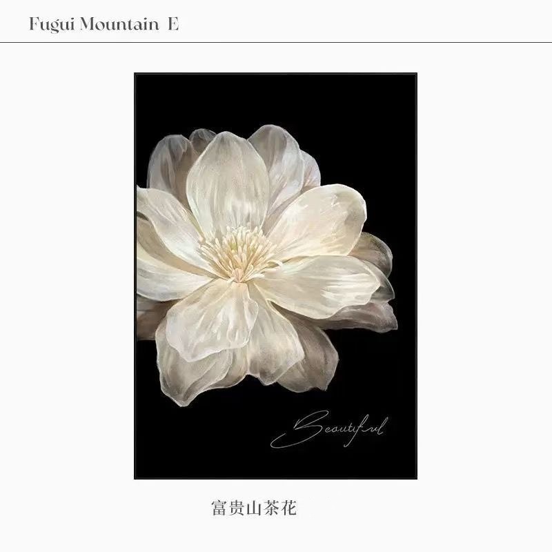 [喜宅家艺]C12法式客厅装饰画富贵山茶花香风卧室玄关奢华风挂画