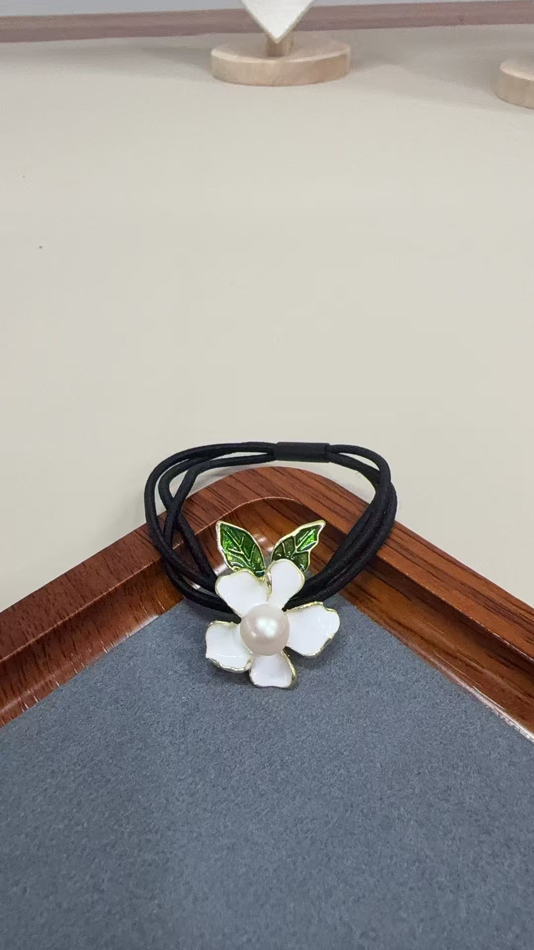 22天然珍珠小花头绳