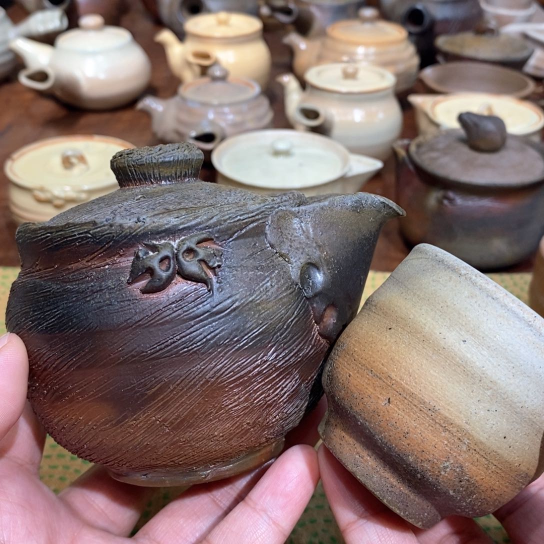 柴烧侘寂粗陶茶具