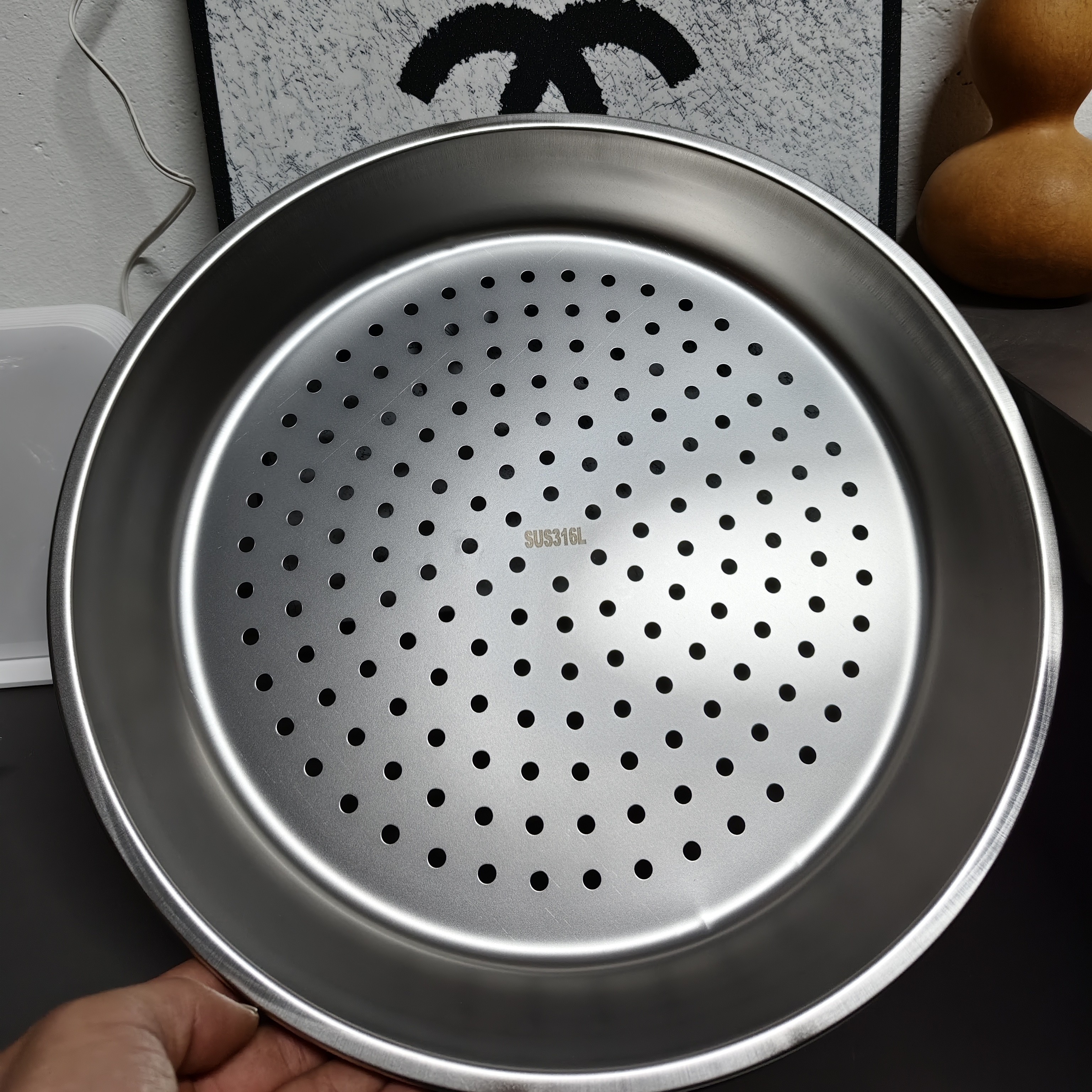 A163-加厚不锈钢炒锅专用耐高温易清洗蒸盘蒸格蒸屉