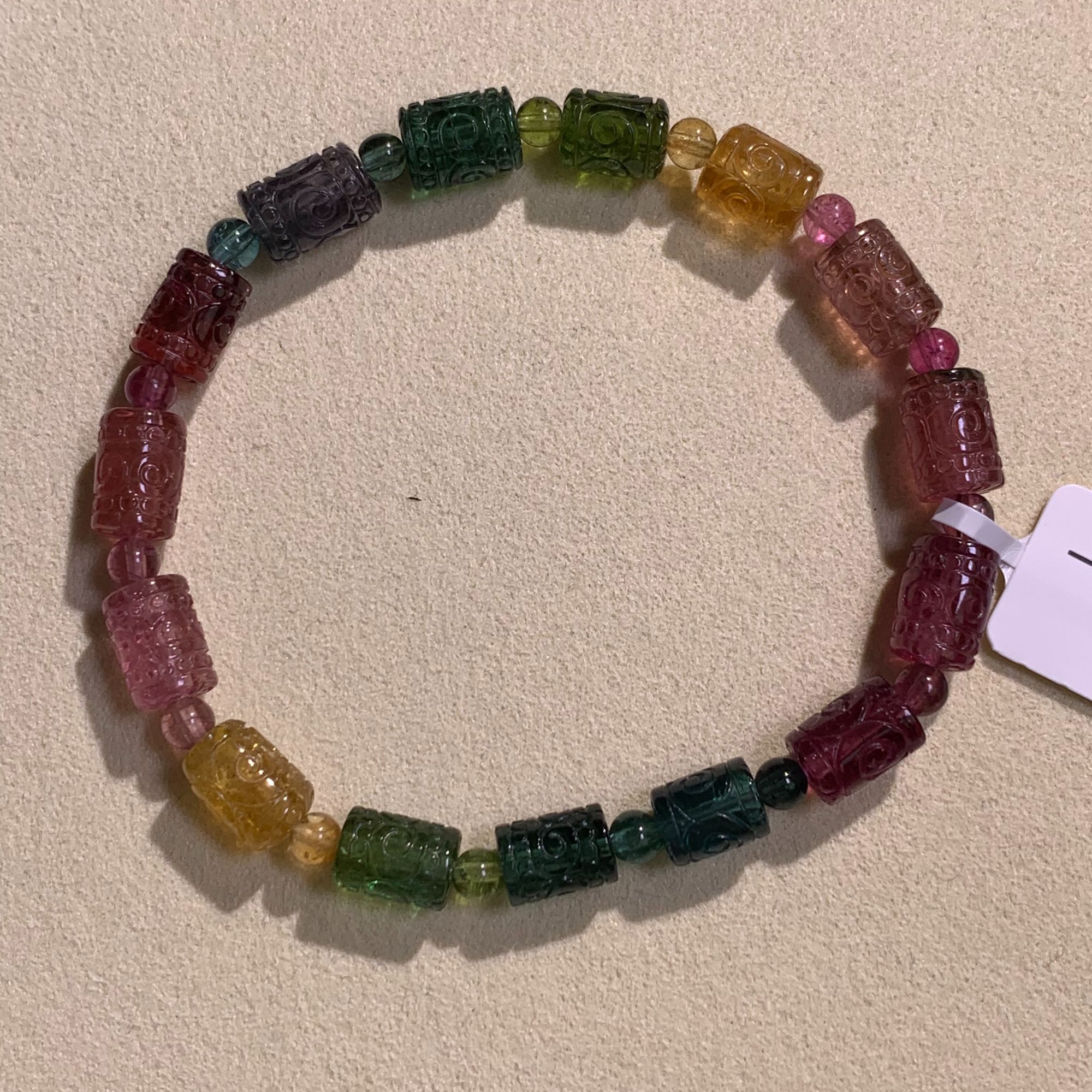 正宗巴西老矿碧玺色标回纹碧玺6M+天然碧玺单圈（多样性发一）